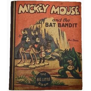 Vintage Rare Mickey Mouse And The Bat Bandit Book 1935 Walt Disney Hardcover
